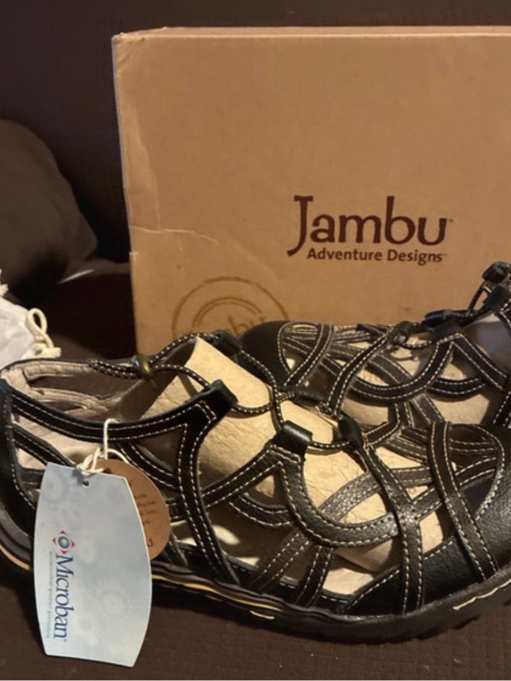 Jambu Black Multi-Strap Comfort Sandals